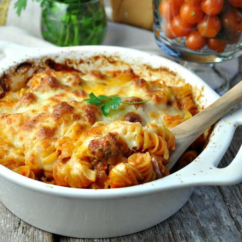 Dump and Bake Meatball Casserole