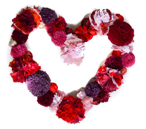 Heart Pompom Wreath