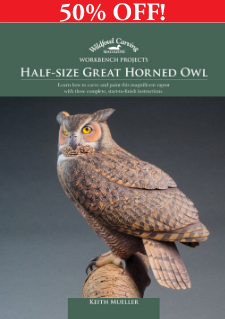 Half-Size Great Horned Owl - 50% OFF